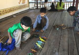 Small Boys With Dinosaurs  Ananda Temple  Bagan  Myanmar 